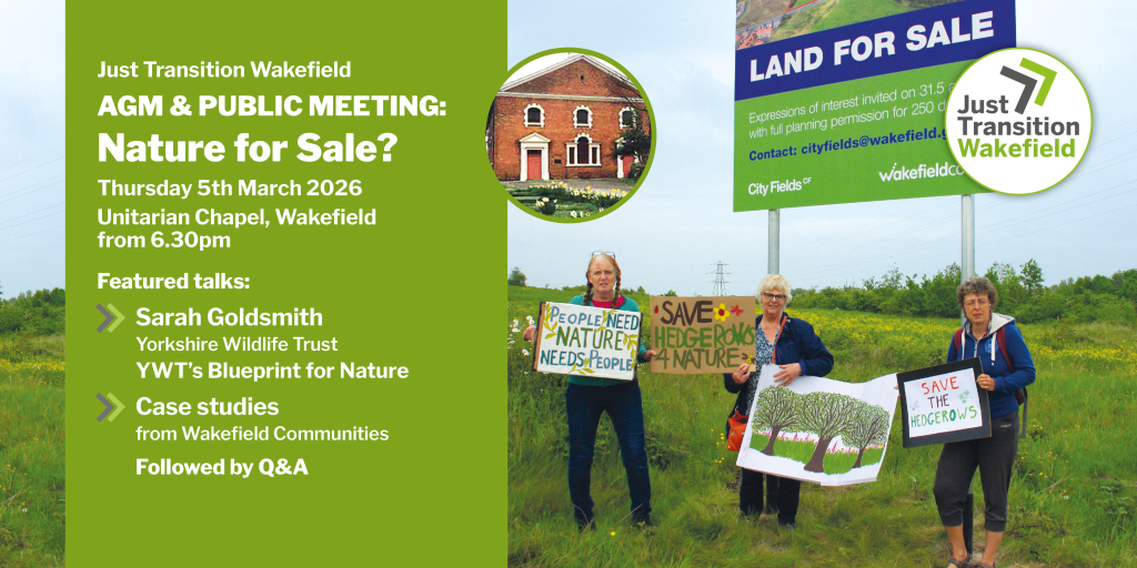 advert for Just Transition Wakefield AGM.